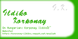 ildiko korponay business card